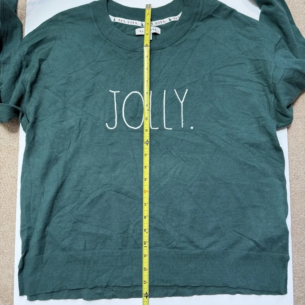 Rae Dunn Womens XL Sweater Pullover Crewneck Green Holiday  Christmas Cozy Soft - Picture 9 of 12